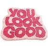 HARY Tappetino da bagno rosa 50 x 80 cm You Look Good Tappetino da bagno colorato Bath Mat Tappeto asimmetrico per bagno, tappetino da doccia antiscivolo, tappeto rosa Dopamine Decor Get Naked