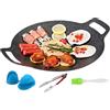 Mppchhn Padella Grill Coreana | Padella Grill Coreana con Rivestimento Antiaderente | Utensili da Barbecue con Guanto Spazzola Pinze - per Casa Campeggio Viaggi Riunioni Familiari e Pranzi