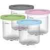 Lecreatekit Contenitori per gelato, compatibili con NC300s NC299AM Ice Cream Maker Cup XSKPLID2CD Vaschette di ricambio con coperchi (confezione da 4)