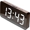 Lecreatekit Orologio digitale da parete, ricaricabile tramite USB, sveglia digitale con display trasparente, per cucina, camera da letto, cucina, scrivania (B)