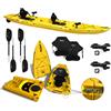 Big Mama Kayak kayak componibile Split 2 Fishing Big Mama kayak, canoa biposto modulare, si monta in 30 secondi, 2 portacanne (giallo)