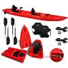 Big Mama Kayak kayak componibile Split 2 Fishing Big Mama kayak, canoa biposto modulare, si monta in 30 secondi, 2 portacanne (rosso)