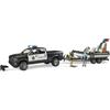 Ram Bruder 02507 - RAM 2500 Police Pick-up, Light and Sound Module, Trailer with Boa