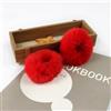 SYSUII 10 elastici per capelli in pelliccia sintetica pelosa, elastici per bambini, con pompon, per coda di cavallo, accessori per capelli, per donne e ragazze, colore rosso