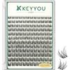 KEYYOU Ciglia naturali e delicate, curvatura D, 144 pezzi, soffici ciuffi di ciglia sottili, per principianti, extension fai da te a casa (KY03-8-16MIX)