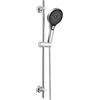 JOHO Colonna Doccia Senza Miscelatore, Asta Doccia Acciaio Inox 70 cm con Supporto Soffione Regolabile, Saliscendi Doccia Adattarsi ai Fori Esistenti con Doccetta 3 Geti, Cromo