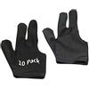 Ldbuejiaja 1 paio di guanti da biliardo con 3 dita, colore nero