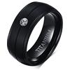 Banemi Anelli Acciaio Inossidabile Man Ring Anello Zircone Intarsiato Acciaio Chirurgico 316L Anello Nero Misura Anello 22