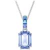 Swarovski Pendente Millenia, Taglio Ottagono, Blu, Finitura Rodio, One Size, Cristallo, Cristallo