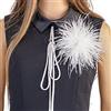 SYSUII Spilla da donna con piuma naturale, spilla con fiore di struzzo, spilla con piuma, spilla a forma di fiore, spilla, accessori per vestiti, accessori per costumi, decorazioni per la testa
