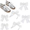 WADORN 6 pz 3 stili Perle Pizzo Fiocco Ciondoli per Scarpe Da Ginnastica, Ciondoli per Scarpe con Fiocco In Pizzo di Perle con Chiusura, Eleganti Fibbie per Scarpe con Perle, Lacci per Scarpe, Clip