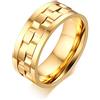 Banemi Anello Chevalier Donna Mignolo Anelli Ragazza Anello Girevole Da 9 MM Anelli Donna Acciaio Inossidabile Anello Oro Misura Anello 17