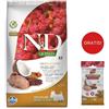 FARMINA N&D Quinoa Dog Skin & Coat Adult Mini quaglia, cocco 2,5 kg per cani di piccola taglia con quaglia + FARMINA N&D Quinoa Dental Treat Skin Coat Quail Mini 60 g GRATIS!