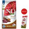 FARMINA N&D Quinoa Dog Adult Medium & Maxi Skin & Coat Cervo & Cocco 7 kg + FARMINA N&D Quinoa Dental Treat Skin Coat Duck Medium/Maxi 100 g (7 pezzi) GRATIS!