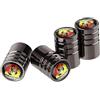Bankeep Set di 4 tappi per valvole in alluminio per auto con guarnizione di tenuta per Abarth 595 500 695 Fiat 131 124 Spider Punto 1000 204A Guarnizione in gomma per ruote e pneumatici, decorazione