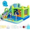 VEVOR Castello Gonfiabile per Bambini Parco Acquatico con Scivolo Canestro da Basket Piscina, Castello Gonfiabile Gioco d'Acqua 344x374x213 cm Capacità di Peso max. 160 kg per Bambini 3-8 Anni