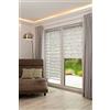 Khome K-Home Tenda a Rullo Doppia Klemmfix, Madrid, Senza Foratura, con Stampa Tortora, 90 x 200 cm (Larghezza x Lunghezza)