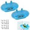 xtemtoamz Doccia per Pappagalli con Specchio, Bagnetto per Uccelli con Fissaggio a Vite, Accessorio per Gabbia per Calopsitte e Piccoli Uccelli, Doccia Uccello con Specchio, Blu