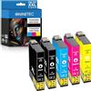 NINETEC 502XL Cartucce 502 di ricambio compatibili per Epson 502 XL Expression Home XP-5100 XP-5105 XP-5115 XP-5150 XP-5155 per Workforce WF-2860 dwf WF-2880 dwf WF-2865 dwf WF-2885 dwf
