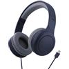 T'NB - Cuffie audio cablate USB-C Tonality Link, Archetto Regolabile E Pads Imbottiti, Microfono Integrato E Comandi sul Cavo, Restituzione Suona Fedele Compatibile con USB-C - Blu marino E Grigio