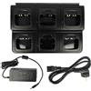 vhbw Caricabatterie 6 vani compatibile con Motorola HT1250, GP380 batterie per radio - Stazione di ricarica + alimentatore, 8,4V, 0,6A