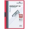 Durable Cartelline A4 con clip in plastica Durable Duraclip trasparente/rosso - dorso 3 mm