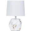 ARTE LAMP Lampada bianca da comodino - lampada da scrivania - luce con paralume in tessuto per soggiorno e camera da letto - LED touch con cavo