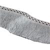 Anevous Nastro con frange, 10 m di larghezza, 13 cm di larghezza, bordatura con frange, nastro decorativo con frange, nastro decorativo per lavori di bricolage, costumi, accessori da cucito, grigio argento