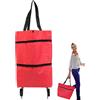 Tyinerc Borsa della Spesa Pieghevole con Ruote | Borsa Trolley Leggera e Pieghevole - Borsone Capiente Per Picnic Viaggi Lavanderia Casa Vacanze Sport Trasporto
