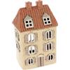 Shudehill Giftware - Portacandele in ceramica della collezione neutrale, design case di mattoni, grigio, chateau piastrellato, lillà o casetta con finestra
