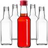 KADAX bottiglie in vetro 200ml con tappo a vite rosso - bottiglie vuote da riempire per liquore, grappa, olio e aceto, conservazione alimentare