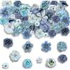 Touosy 20 Pezzi Fiori Finti per Decorazioni Fioritura di Lunga Durata, Fiori Finti Artificiali Teste, Rose Finte per Bouquet DIY Matrimonio Centrotavola Decorazione Domestica Festa Casa Nozze (Blu)