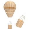 ULDIGI Mongolfiera Battesimo in Rattan Fatta a Mano, Decorazione da Parete Elegante e Delicata per Cameretta, Ornamento Sospeso Raffinato e Decorativo