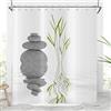 Hnmdmyi Tenda da doccia pietra zen 180x200, Hnmdmyi giapponese Spa tende da doccia erba selvatica riflessione in acqua meditazione design tenda da bagno impermeabile poliestere tessuto lavabile tenda da bagno
