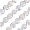 PONABEADIY 1 filo di Perle Barocche Bianche A Forma di Moneta con Fori, Piatte, Rotonde, Irregolari, Naturali D'Acqua Dolce Coltivate, Distanziatrici, Filo di Perle Keshi per La Creazione di Gioielli,