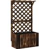 Outsunny Aiuola rialzata con griglia rampicante, in legno, 64 x 33 x 122cm Marrone | Aosom Italy