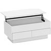 HOMCOM Tavolino da salotto con scomparto nascosto e 2 cassetti, 100 x 50 x 44 cm, bianco | Aosom Italy