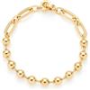 Jewels by Leonardo, bracciale Dotty, bracciale in acciaio inox dorato, sfere forti con eleganti barre - 20 cm di lunghezza - Gioielli regalo per donne - 024925, Eine Grösse, Acciaio inossidabile,