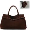 LOHOM Borsa Donna Pelle Scamosciata, Borsa Tote in Pelle Scamosciata, Borsa con Manico Superiore di Grande Capacità, Borsa Tote in Similpelle, Retrò e Versatile, Marrone Scuro