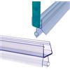 Weriirew Striscia sigillante in vetro per porta doccia, striscia sigillante per schermo doccia di ricambio per spessore del vetro 4-6 mm, lunghezza idrorepellente 2 pezzi x 50 cm (1 m), stile Q