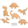 Generico Maniglie Per Cassetti Con Dinosauro - 6 Pomelli In Legno Con Animali, Maniglie Decorative Per Armadietti Per Bambini | Decorazioni Per Mobili Per Camera Da A Tema Per Cassettiere Per La Camerett