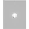 Vistosi PUPPET RING SOSPENSIONE M BIANCO SFUMATO NICKEL NERO SATINATO 1 LUCE ATTACCO G9