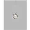 Vistosi PUPPET RING SOSPENSIONE M FUME' TRASPARENTE NICKEL NERO SATINATO 1 LUCE ATTACCO G9