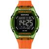 NAVIFORCE Orologio digitale multifunzione da uomo, alla moda, impermeabile, sportivo, da donna, con cinturino in silicone colorato, Arancione, Classico