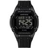 NAVIFORCE Orologio digitale multifunzione da uomo, alla moda, impermeabile, sportivo, da donna, con cinturino in silicone colorato, Nero , Classico