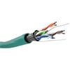 Goobay Cavo di rete CAT 5e, F/UTP, 100 m, verde, verde - conduttore in rame rivestito di alluminio (CCA), AWG 26/7 (intrecciato), guaina in PVC