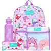 Squishmallows Set di 4 Pezzi Scuola | Set di Zaino e Borsa per il Pranzo per Bambini con Astuccio e Bottiglia d'Acqua | Zaini per Bambini | Merchandise Ufficiale