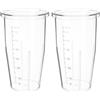 KICHOUSE Tazze di Ricambio e Compatibili 2 da 650 Ml per Frullatore con Scala Graduata, Bicchieri in Plastica Trasparente Resistenti Accessori per Preparazione Smoothie e Bevande