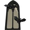 Wswqop Decorazione Da Parete con Specchio Ad Arco Gotico, Specchio Da Parete Ad Arco in Stile Vintage a Forma di Pipistrello per Tavolo, Soggiorno, Finestra, 2 Pipistrelli