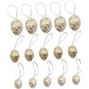 MagiDeal 15x Ornamenti Da Appendere Alle Uova Di Pasqua Dorate, Ciondoli per Albero Di Pasqua in Plastica Con Nastri per Essere Appesi a Porte, Pareti, Finestre, Alberi